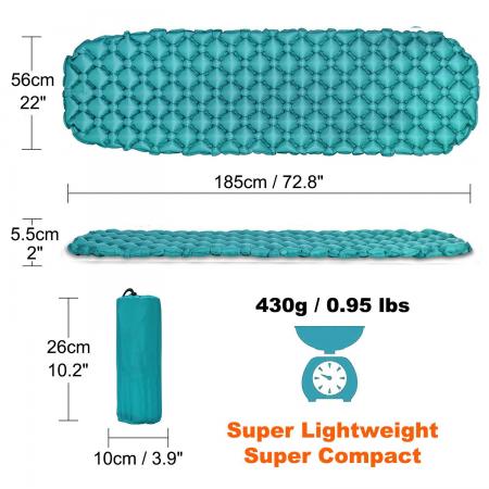 Inflatable Waterproof Ultralight Sleeping mat ,sleeping pad for Backpacking 