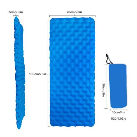 New Design Air Filling Compact Ultra Light Portable Camping Sleeping Pad 