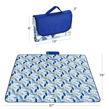 600D Oxford Outdoor Family Picnic Mat with Tote Extra Large Foldable and Waterproof 