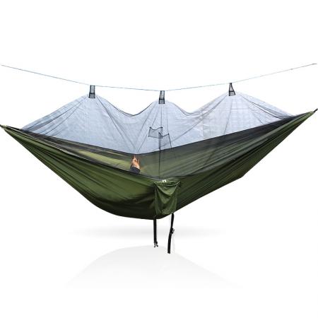 Outdoor Double Lightweight Nylon Parachute Camping Hammock with Mosquito Net 