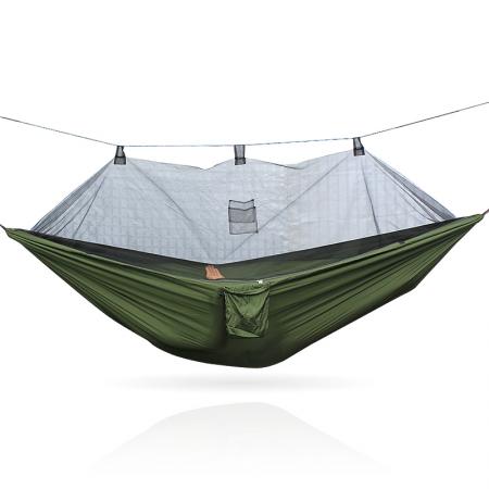 Lightweight Portable Foldable Double Camouflage Parachute Hammock Tent with Mosquito Net 