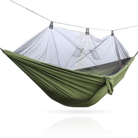 Lightweight Portable Foldable Double Camouflage Parachute Hammock Tent with Mosquito Net 