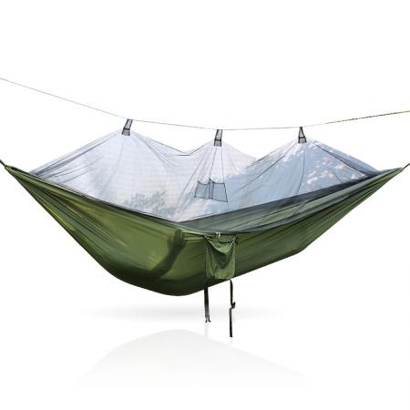 Double Person Travel Outdoor Camping Tent Hanging Hammock Bed & Mosquito Net Green 