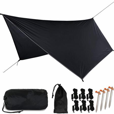 Ripstop Nylon Outdoor Camping Rainfly Shelter with Lightweight Aluminum Stakes 