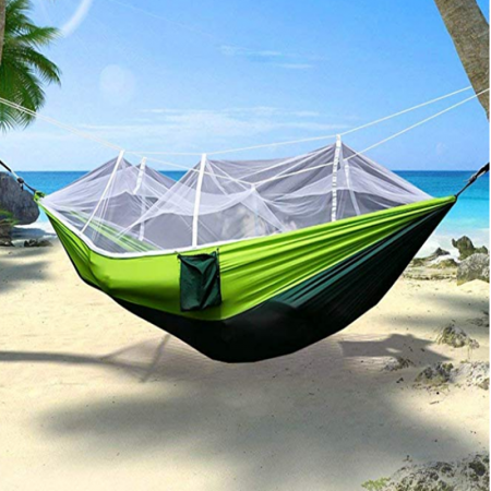 Outdoor lightweight portable nylon camping hammock with mosquito net 