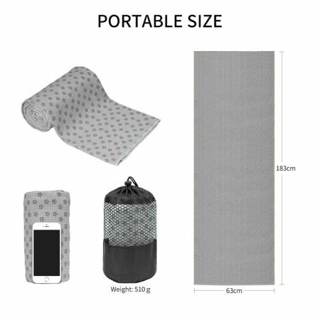 Standard Sized 24''x72'' Microfiber Fitness Yoga Mat Towel  Ideal for Hot Yoga 