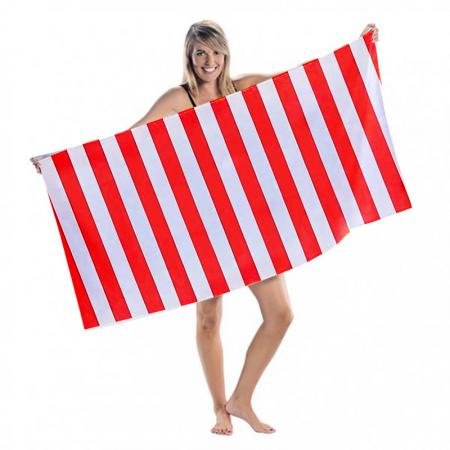 Custom Quick Dry Absorbent Microfibre Printed Stripe Beach Towel 