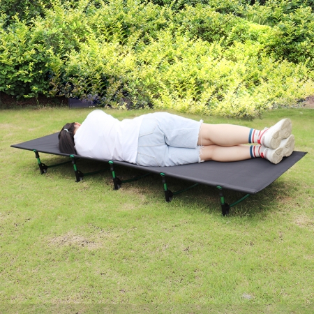 Outdoor Super Light Aluminum Alloy Camping Travel Hiking Fishing Hunting Portable Folding Bed Camping Simple Camp Bed Crib for Camping Hiking Fishing Bearing