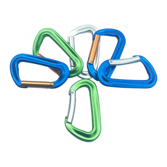 Pack of 5 Sizes Mini Assorted Colors Small Aluminum Carabiner Spring Snap Hook Keychain Keyring