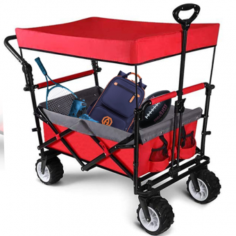 Collapsible folding garden cart beach folding wagon heavy duty outdoor foldable wagon easy carry Utility Wagon