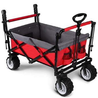 Mini camping trolley 600D polyester folding wagon cart collapsible outdoor garden tool wagon