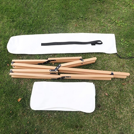 Outdoor folding beech chair, beach lounge wood chair for camping, backpacking picnic beach