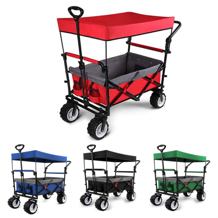 Multipurpose Outdoor Garden Micro Collapsible Foldable Utility Beach Trolley Cart Folding Camping Wagon 