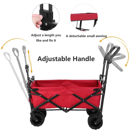 Outdoor Portable Wagon Folding Collapsible Garden Beach Cart Trolley wheel barrow foldable utility wagon 
