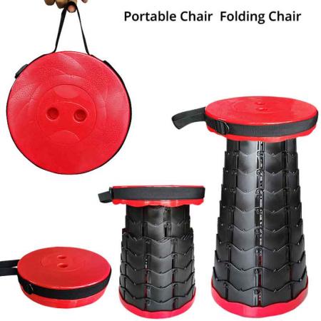 Retractable Folding Stool Portable Telescopic Stool Foldable Camping Stool with Load Capacity 400lbs 