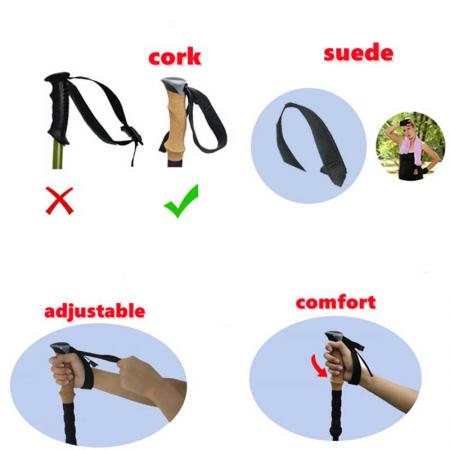 Lightweight Aluminum Walking Stick Telescopic Trekking Hiking Poles