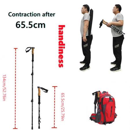Lightweight Aluminum Walking Stick Telescopic Trekking Hiking Poles 