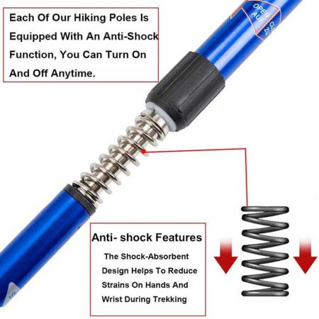 Adjustable Aluminum Telescopic Walking Stick Folding Trekking Pole for Climbing 