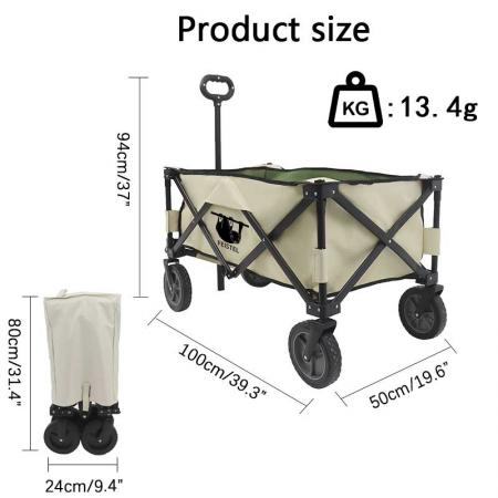 Collapsible Wagon Cart For Outdoor Beach Shopping Garden 