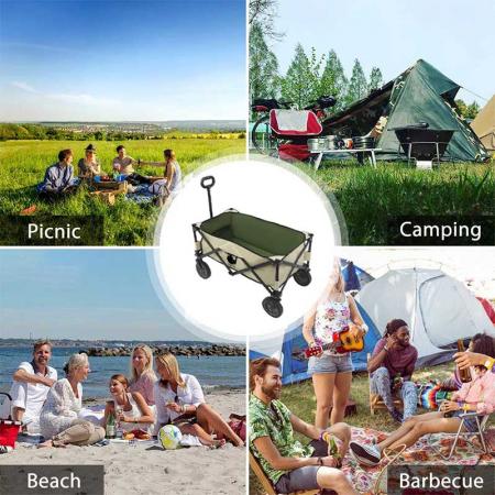 Collapsible Wagon Cart For Outdoor Beach Shopping Garden 