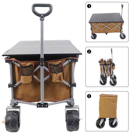 Garden Tool Collapsible Outdoor Garden Utility Wagon With Cover Bag 