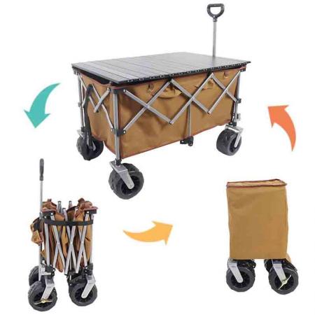 Garden Tool Collapsible Outdoor Garden Utility Wagon With Cover Bag 