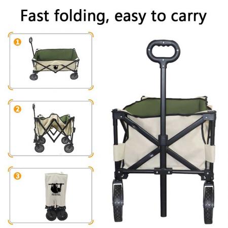 Collapsible Wagon Cart For Outdoor Beach Shopping Garden 