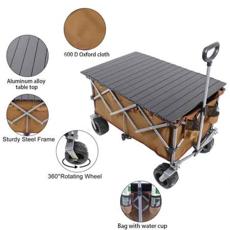 Garden Tool Collapsible Outdoor Garden Utility Wagon With Cover Bag 