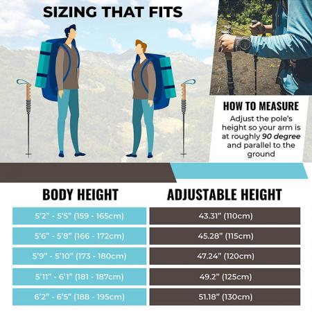 Collapsible Aluminum 6013 Walking Stick Hiking Trekking Poles