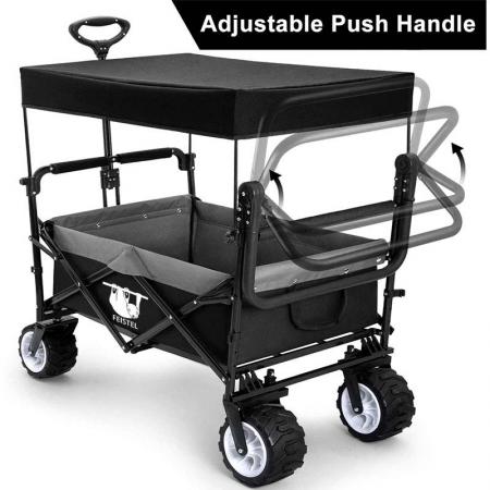 Heavy Duty Folding Outdoor Garden Beach Wagon Cart Trolley Collapsible Garden Transport Wagon 