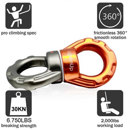 High Quality Aluminum Safety Locking Swivel Carabiner 