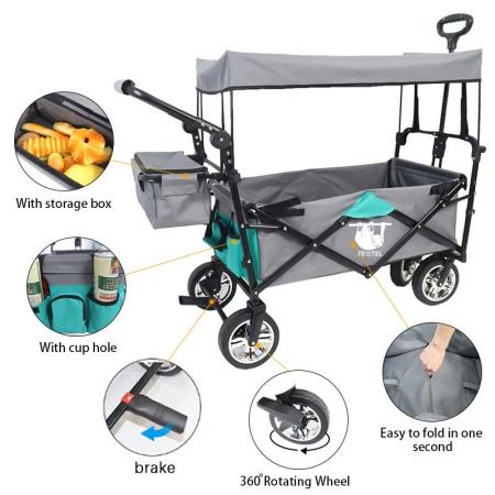 Wholesale Outdoor Picnic Camping Beach Garden Trail Foldable Collapsible Folding Utility Cart Wagon 