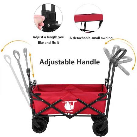 Heavy Duty Folding Outdoor Garden Beach Wagon Cart Trolley Collapsible Garden Transport Wagon 