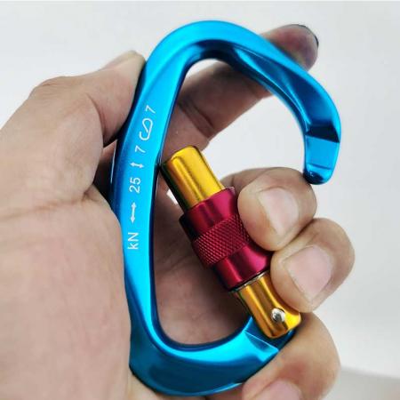 Hot Sale 25KN Outdoor Climbing Locking Aluminium Carabiner 
