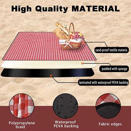 Eco-Friendly Wipable Canvas Picnic Mat Beach Blanket 