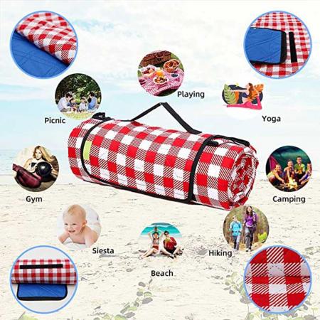 Custom Logo Outdoor Waterproof Canvas Picnic Blanket Mat 
