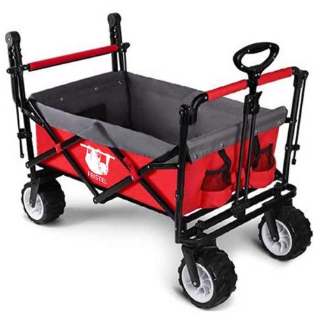 Heavy Duty Folding Outdoor Garden Beach Wagon Cart Trolley Collapsible Garden Transport Wagon 