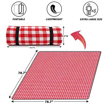 Custom Logo Outdoor Waterproof Canvas Picnic Blanket Mat 