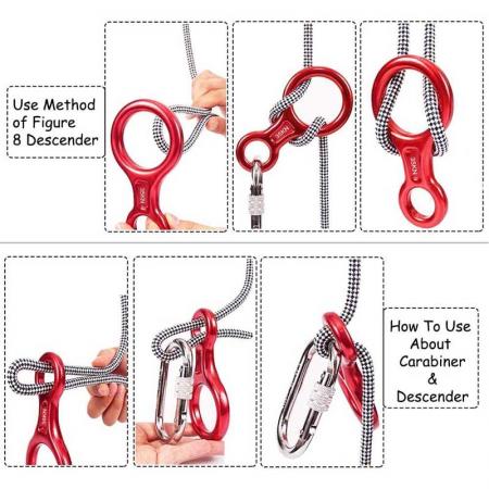 Rappelling Safety 35KN Aluminum Climbing Carabiner 