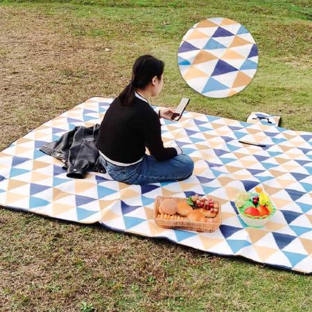 Custom Outdoor Travel Fleece Waterproof Picnic Beach Blanket 