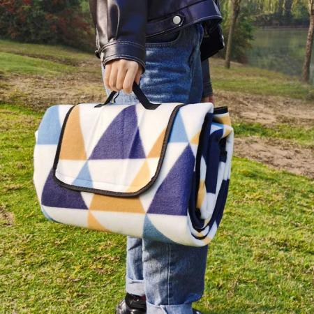 Custom Outdoor Travel Fleece Waterproof Picnic Beach Blanket 