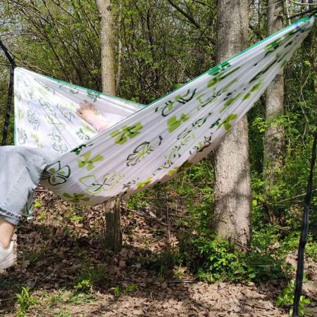Amazon Hot Douable Outdoor Camping Nylon Hammock Parachute Hammock for 2 Person 