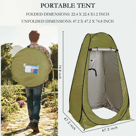 Outdoor portable compact Pop-up Shower Tent with carry bag 