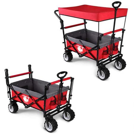 Heavy Duty Folding Outdoor Garden Beach Wagon Cart Trolley Collapsible Garden Transport Wagon 