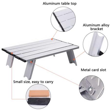 Aluminium Foldable Table Aluminum Camping Outdoor Lightweight for Beach Backyards BBQ Party 
