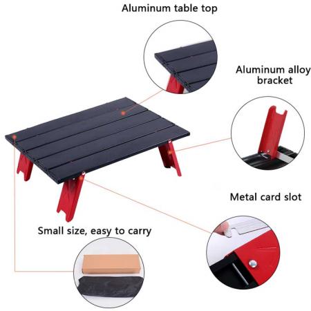 Folding Table Outdoor Camp Field Aluminum Folding Small Table Lightweight Portable Camping Table for Picnic Beach Outdoor 