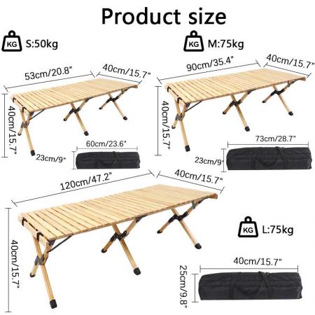 Folding Camping Table Wooden Outdoor Folding Picnic Table Wooden Table for Camp BBQ Picnic Party Beach