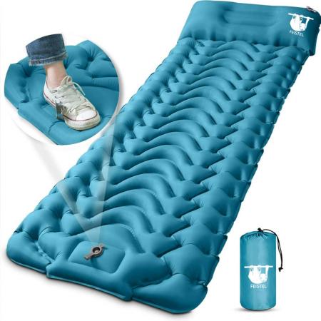 Outdoor Camping Sleeping Pad  with Built-in Pillow for Backpacking Hiking 