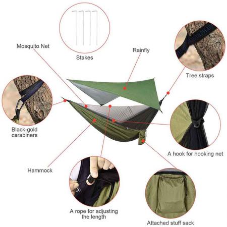 Lightweight Waterproof hammock tarp hammock rain fly hammock cover for Backpacking Hiking and Camping Gear 