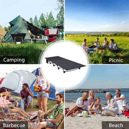 Factory wholesale price outdoor ultra light portable folding camping bed aviation aluminum folding cot 